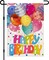 Happy Birthday Garden Flags for Outside 12x18 Double Sided Burlap, Colorful Balloon Personalized Banner Farmhouse Yard Sign Birthday Party Decorations DF575
